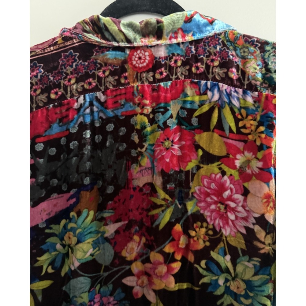 Johnny Was Grace Tessa Velvet Patchwork Boho Tunic Women's Size Large - Picture 4 of 13